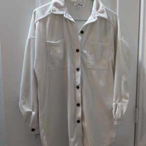The Rail White Button-Up Shirt Jacket